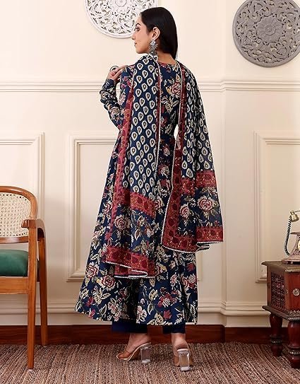 KLOSIA Women's Viscose Kurta and Pant with Dupatta Set - Image 5
