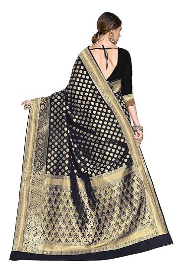 Glory Sarees Women's Woven Pure Soft Kanjivaram Silk Saree Banarasi Style With Blouse Piece for Wedding - Image 4