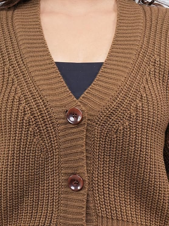 Stylish Vneck Sweater | Women's Knitted Sweater | Self Design | Casual Wool | Sweater for Ladies | Cardigans Sweater - Image 3