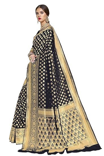 Glory Sarees Women's Woven Pure Soft Kanjivaram Silk Saree Banarasi Style With Blouse Piece for Wedding - Image 3