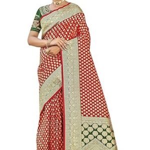 MANOHARI Most Trendy Jacquard Work Woven Saree with Unstitch Blouse Piece