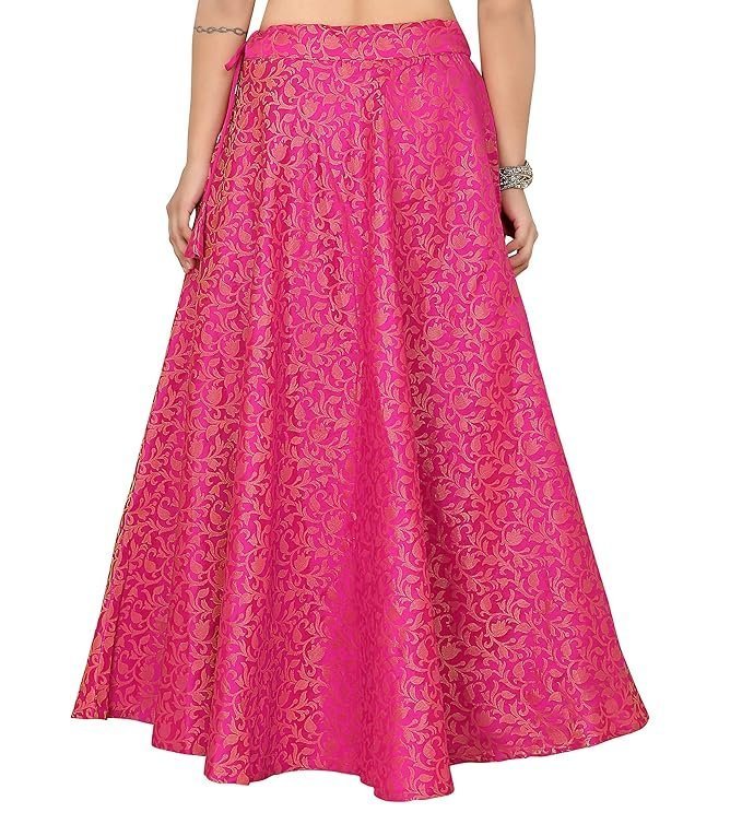 Studio Shringaar Women's Readymade Banarasi Brocade Maxi Skirt Lahenga Ghaghra. - Image 3