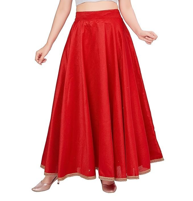 Material typePolyester Rise styleHigh Rise Closure typeHook & Zip StyleFit and flare Occasion typeCeremony LengthMaxi Country of OriginIndia