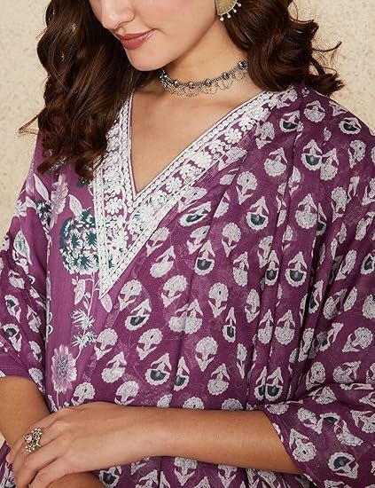 Myx Women's Blend Regular Cotton Rich Printed Kurta Pant Set with Dupatta - Image 5