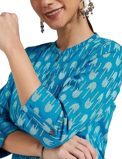 Myx Women's Printed Regular Cotton Short Kurti - Image 2
