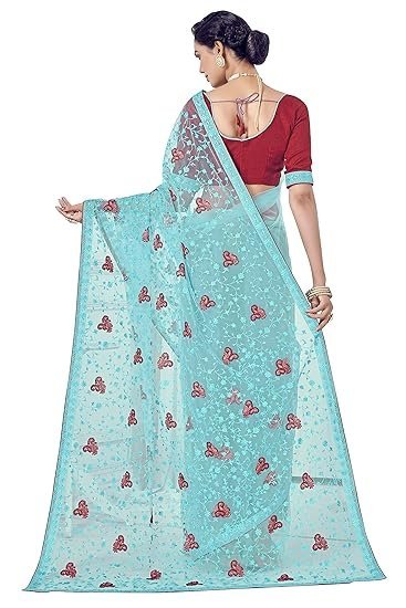 Glory Sarees Women's Net Saree - Image 4