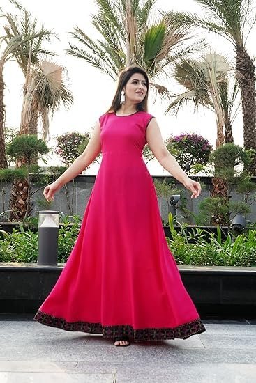 Women Printed, Floral Print Georgette Anarkali Kurta With Attached Dupatta  (Purple) - Image 5