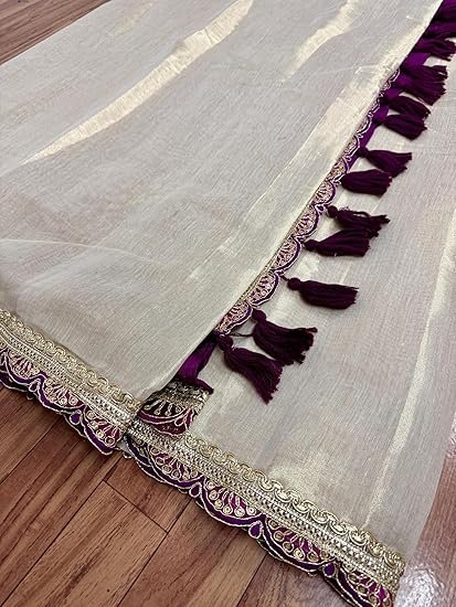 HMP Fashion Womens Pure Soft Two Tone Erode Soft Silk Sarees with Amazing Lace work Border and Paired with Plain Banglori Blouse piece - Image 5