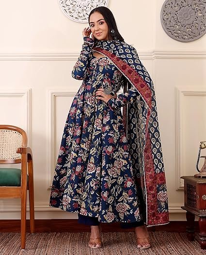 KLOSIA Women's Viscose Kurta and Pant with Dupatta Set - Image 3