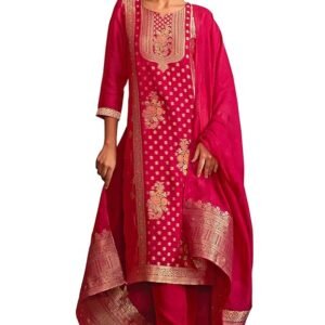 Women's Organza Jacquard Straight Kurta Set