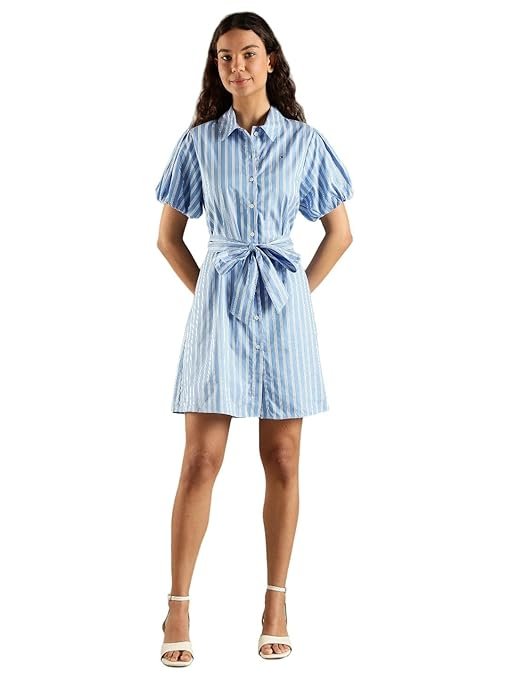Cotton Spread Collar Shirt Dress
