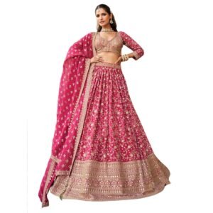 Kubera Women's Lehenga Choli Set - Traditional 3-Piece Indian Outfit with Dupatta | Wedding, Festive Ethnic Dress | Designer Lehenga for Women | Regal Shade | Free Size