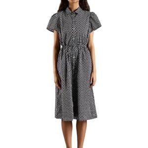 Cotton Spread Collar Shirt Dress