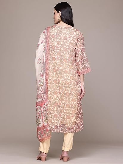 Beige Shobhika Kurta with Pant and Dupatta - Image 5