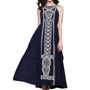Blue Janette Satin Long Dress