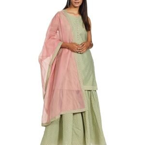 Women Synthetic Garara Suit Set