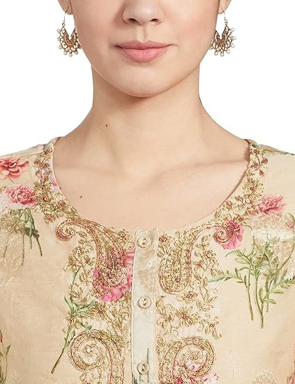 Women Poly Cotton Straight Printed Suit Set - Image 2