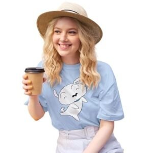 Women's oversized cotton printed t-shirt for women | drop shoulder streetwear tee | graphic casual top (art shero)