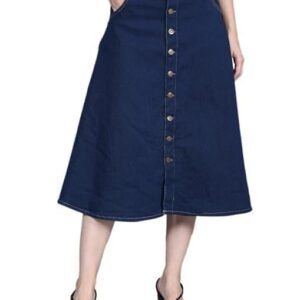 Women's codaisy women knee length denim a-line blue skirt
