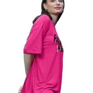 Women's women cottonblend half sleeve oversized regular fit t-shirts