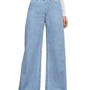 women's high-waisted wide-leg jeans, casual denim pants