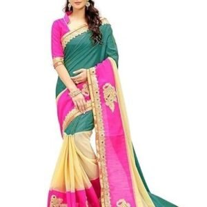 Women's pure fancy georgette embroidery saree rich pallu design lace zari work trendy occassion wear