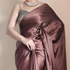 Women's zenkova women's regular wear satin silk pre pleated heavy saree with blouse for festival, party, wedding,farewell, fuction saree