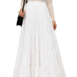 Women's kaish women's charming crepe blooming flared long for traditional stitched a-line flare skirt for girls with 1.8 meter flare 40 inch height
