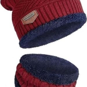 Women's winter sports cap & muffler for men & women| beanie cap| 1 set| (multicolor)