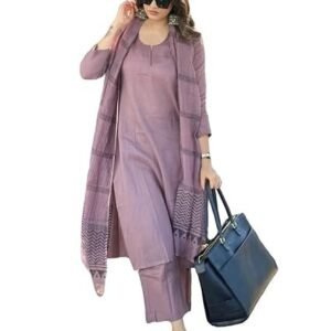Women's designer women's rayon blend solid straight kurta with pant & dupatta