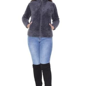 Women's plush women's fur hooded neck sweatshirt
