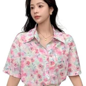 women's rayon oversized fit korean casual short sleeve loose fit top | summer wear