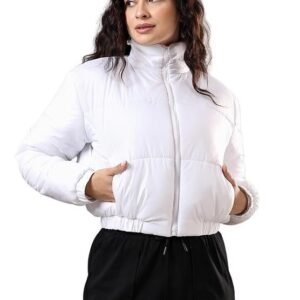 Women's women nylon full sleeve solid standard length puffer jacket
