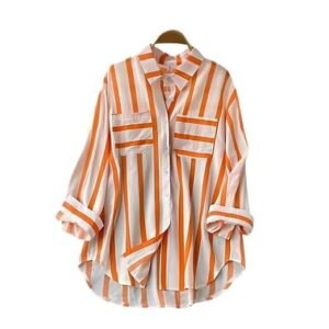 Women's royalica women's solid pattern roll-up sleeve shirt