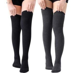 Women's avnish wool warm thigh high socks | knitted thick thermal woolen socks for women winter wear knee length | knee high leg warmers long socks boot cuffs knee cap | stocking girls