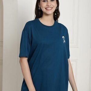 Women's pure cotton oversized baggy fit drop shoulder latest aesthetic & cool graphic printed half sleeve tshirt for women |trendy tees |casual loose korean t-shirt