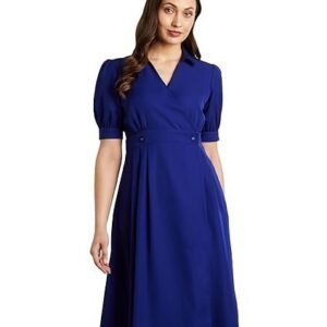 Women's premium women's 'desk-to-dinner' fit & flare wrap dress (midi length | stylish)