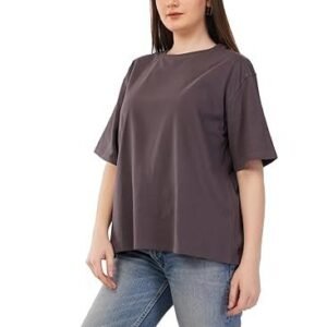 Women's casual oversized cotton t-shirt, short sleeve, loose fit