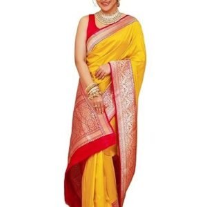 Women's satrani women's silk weaving kanjivaram saree with unstitched blouse piece