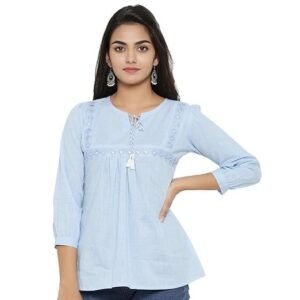 Women's gallery women's cotton regular fit embroidered summer tops