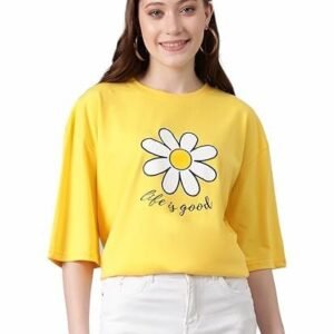 Women's women’s solid slim fit t-shirt – classic round neck, stretchable cotton tee