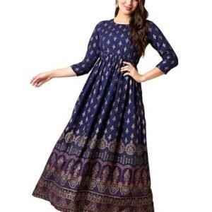 Women's daevish women's rayon fit and flare maxi casual dress