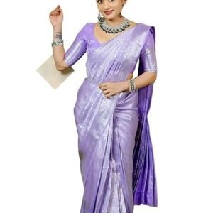 women's banarasi soft silk saree pure silk with unstitched blouse piece