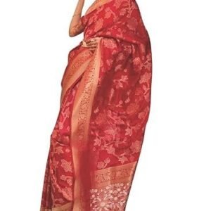 Women's womens kanjivaram silk saree with zari woven saree with blouse piece