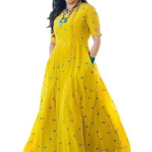 women's rayon regular fit anarkali kurti