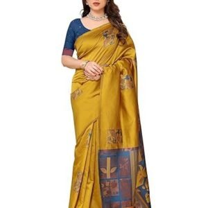 Women's sidhidata women's kanjivaram banarasi soft silk saree with unstitched blouse piece (silk box flower)