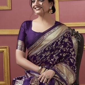 Women's ethnichitz women's banarasi saree pure kanjivaram silk saree soft new ladies design wear pattu sarees latest cotton party sari collections with blouse piece for wedding sadi
