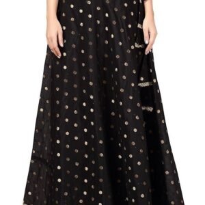 women's polyester readymade chanderi silk long skirt lahenga