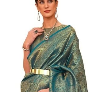 Women's madhuhansh women's pure kanjivaram silk saree saree with jacquard work 6 yard length and unstiched blouse piece