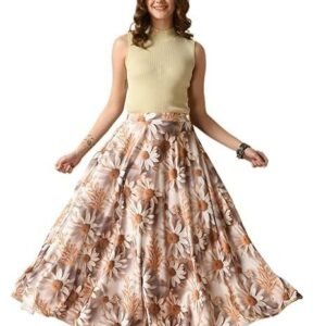 Women's designer lehanga style full flared printed skirts for women's/girls/ladies